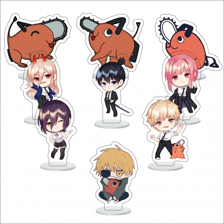 Chainsaw Man Anime Character acrylic Small Standing Plates  Keychain 6cm a set of 9 B040