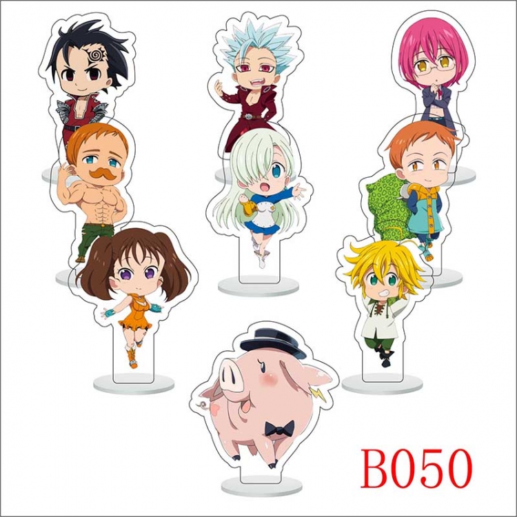 The Seven Deadly Sins Anime Character acrylic Small Standing Plates  Keychain 6cm a set of 9 B050