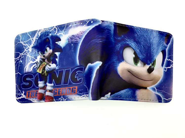 Sonic The Hedgehog  cartoon two fold  Short wallet 11X9.5CM B1273
