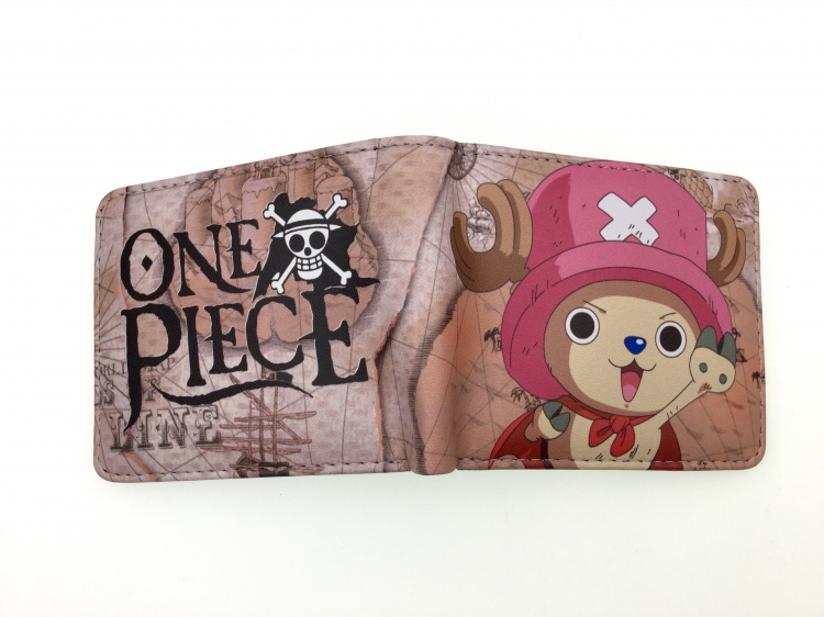 One Piece cartoon two fold  Short wallet 11X9.5CM