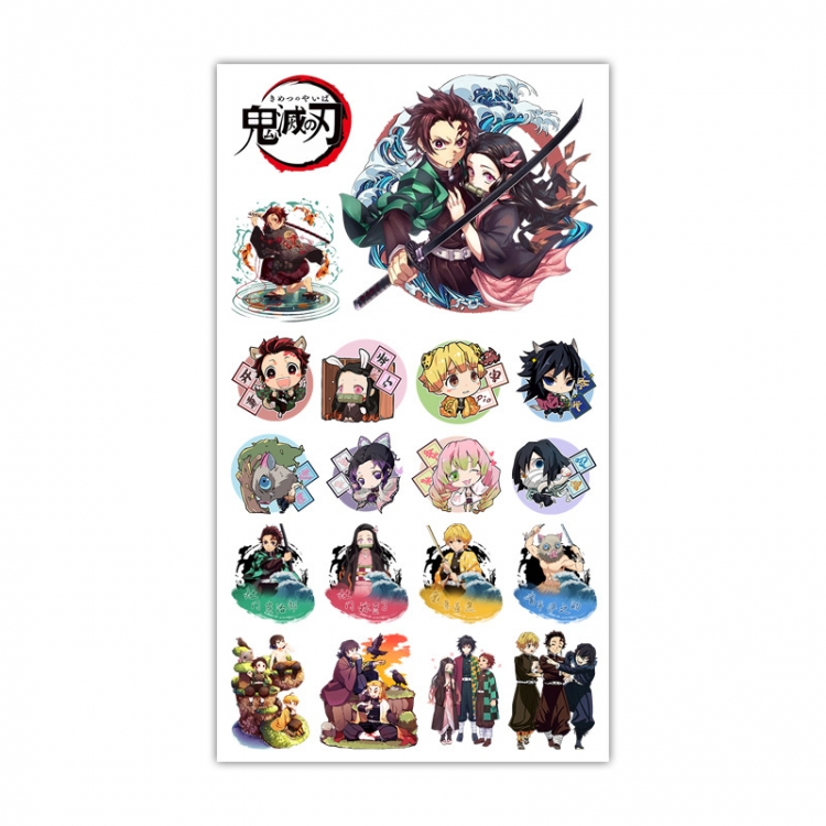 Demon Slayer Kimets Anime Mini Tattoo Stickers Personality Stickers 10.6X6.1CM 100 pieces from the batch style E