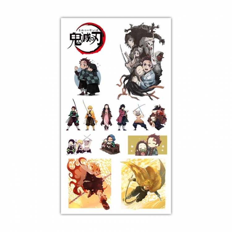 Demon Slayer Kimets Anime Mini Tattoo Stickers Personality Stickers 10.6X6.1CM 100 pieces from the batch style A