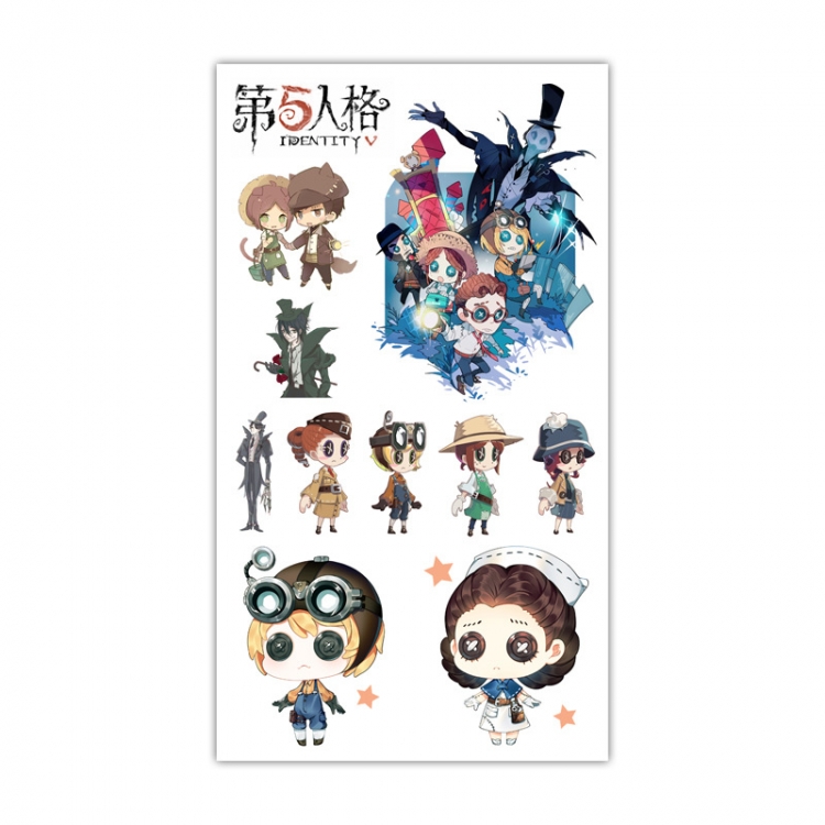 Identity V Anime Mini Tattoo Stickers Personality Stickers 10.6X6.1CM 100 pieces from the batch