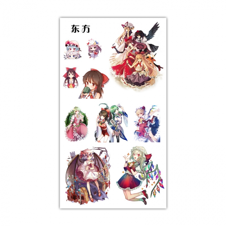 East Anime Mini Tattoo Stickers Personality Stickers 10.6X6.1CM 100 pieces from the batch