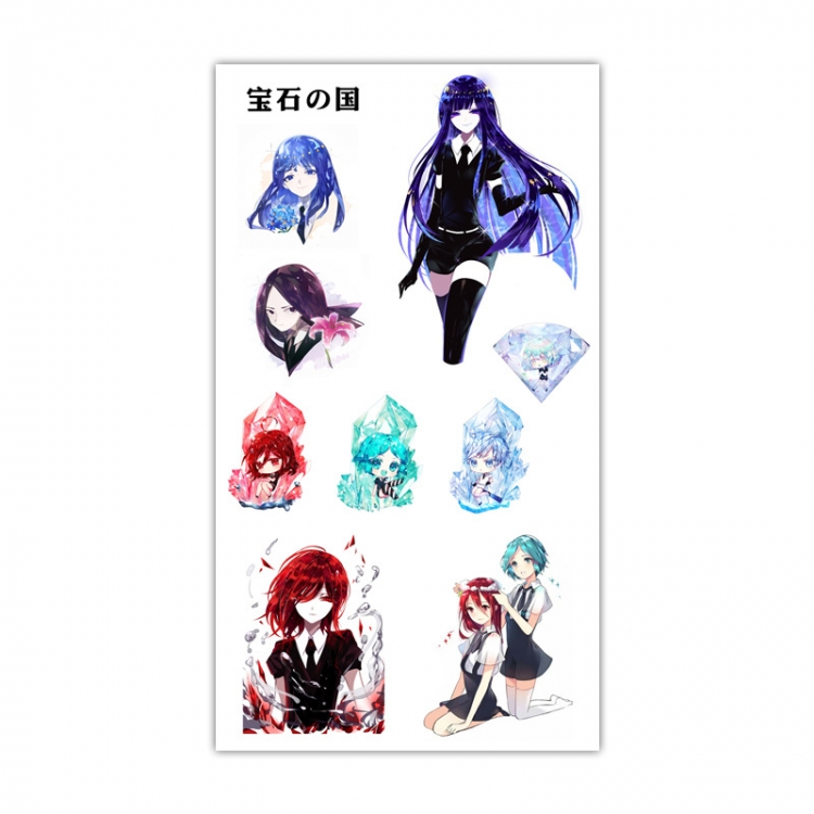 Houseki no Kuni Anime Mini Tattoo Stickers Personality Stickers 10.6X6.1CM 100 pieces from the batch