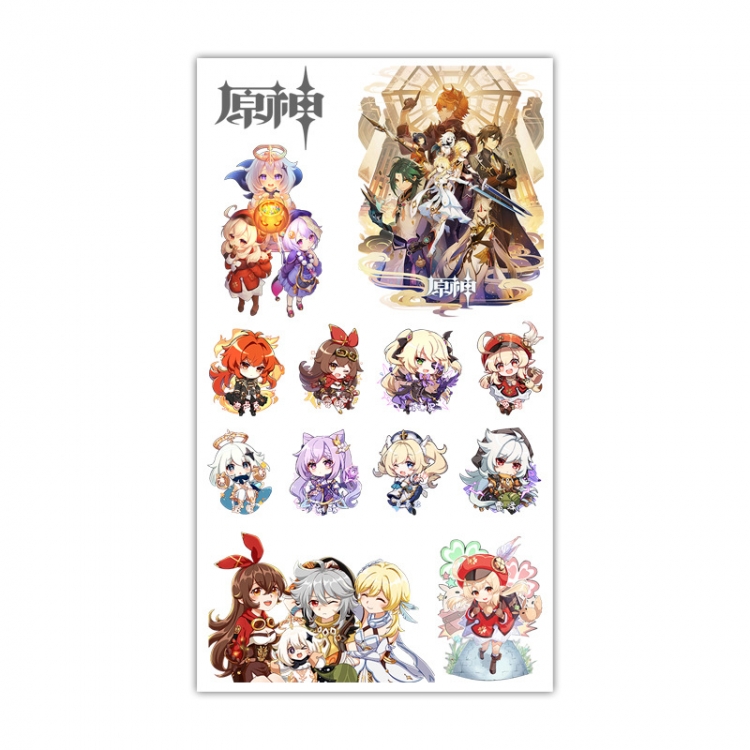 Genshin Impact Anime Mini Tattoo Stickers Personality Stickers 10.6X6.1CM 100 pieces from the batch style C