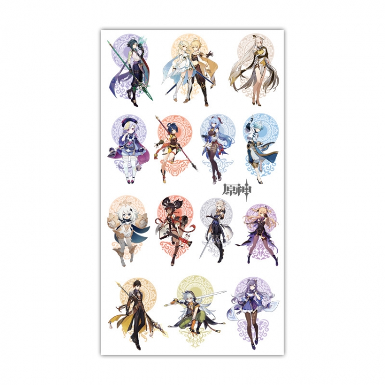 Genshin Impact Anime Mini Tattoo Stickers Personality Stickers 10.6X6.1CM 100 pieces from the batch style B