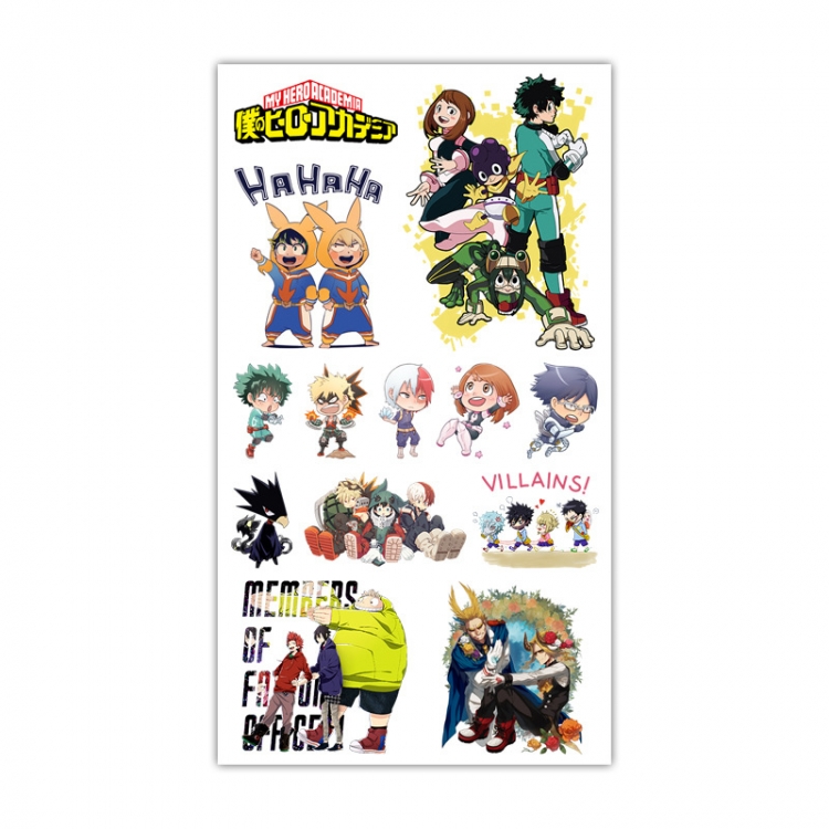 My Hero Academia Anime Mini Tattoo Stickers Personality Stickers 10.6X6.1CM 100 pieces from the batch style C