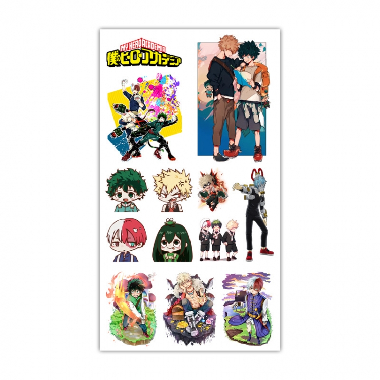 My Hero Academia Anime Mini Tattoo Stickers Personality Stickers 10.6X6.1CM 100 pieces from the batchstyle E
