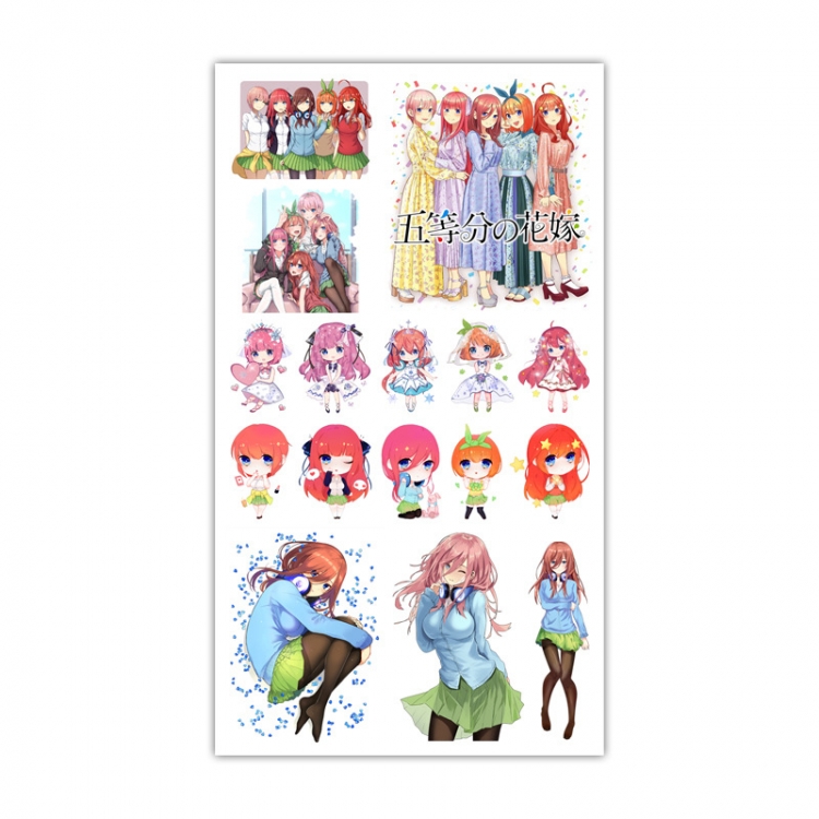 The quintessential quintulets  Anime Mini Tattoo Stickers Personality Stickers 10.6X6.1CM 100 pieces from the batch
