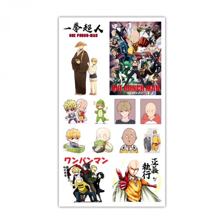 One Punch Man Anime Mini Tattoo Stickers Personality Stickers 10.6X6.1CM 100 pieces from the batch