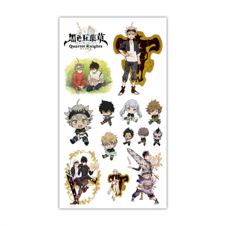 Black clover Anime Mini Tattoo Stickers Personality Stickers 10.6X6.1CM 100 pieces from the batch