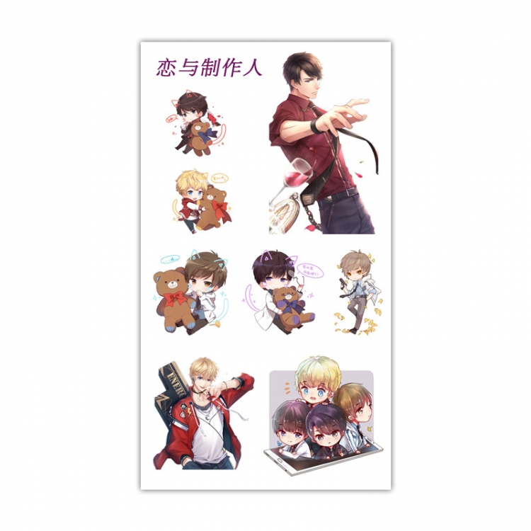 Love and Producer Anime Mini Tattoo Stickers Personality Stickers 10.6X6.1CM 100 pieces from the batch