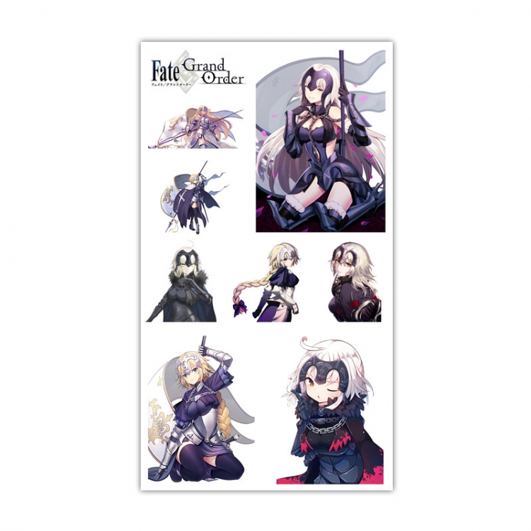Fate stay night Anime Mini Tattoo Stickers Personality Stickers 10.6X6.1CM 100 pieces from the batch