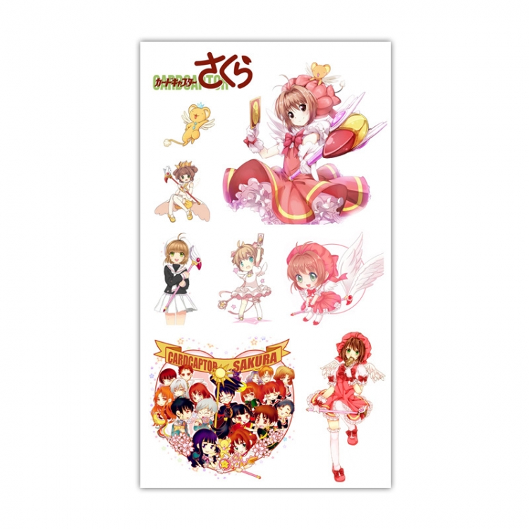 Card Captor Sakura Anime Mini Tattoo Stickers Personality Stickers 10.6X6.1CM 100 pieces from the batch