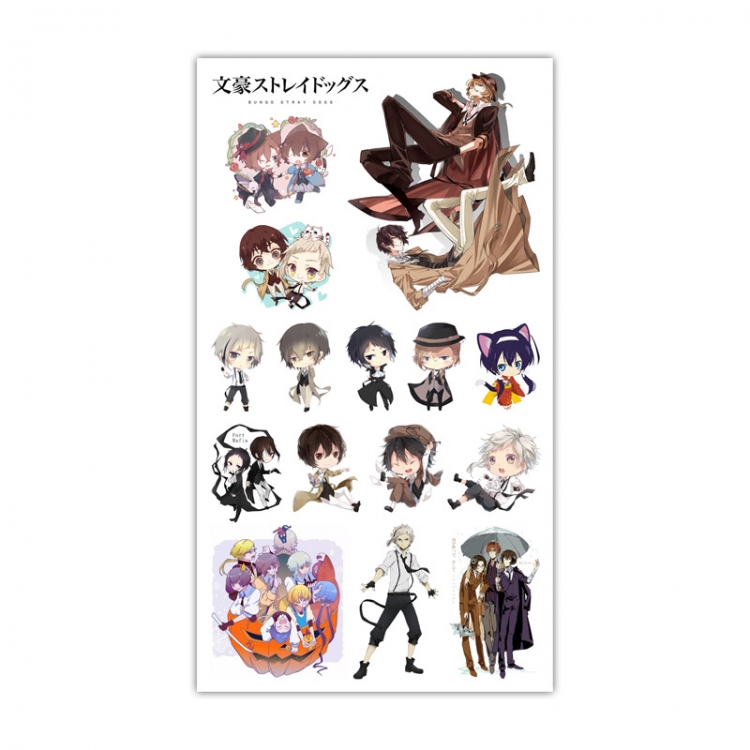 Bungo Stray Dogs Anime Mini Tattoo Stickers Personality Stickers 10.6X6.1CM 100 pieces from the batch