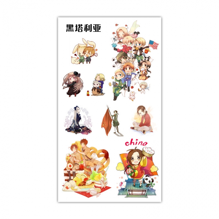 Hetalia Anime Mini Tattoo Stickers Personality Stickers 10.6X6.1CM 100 pieces from the batch