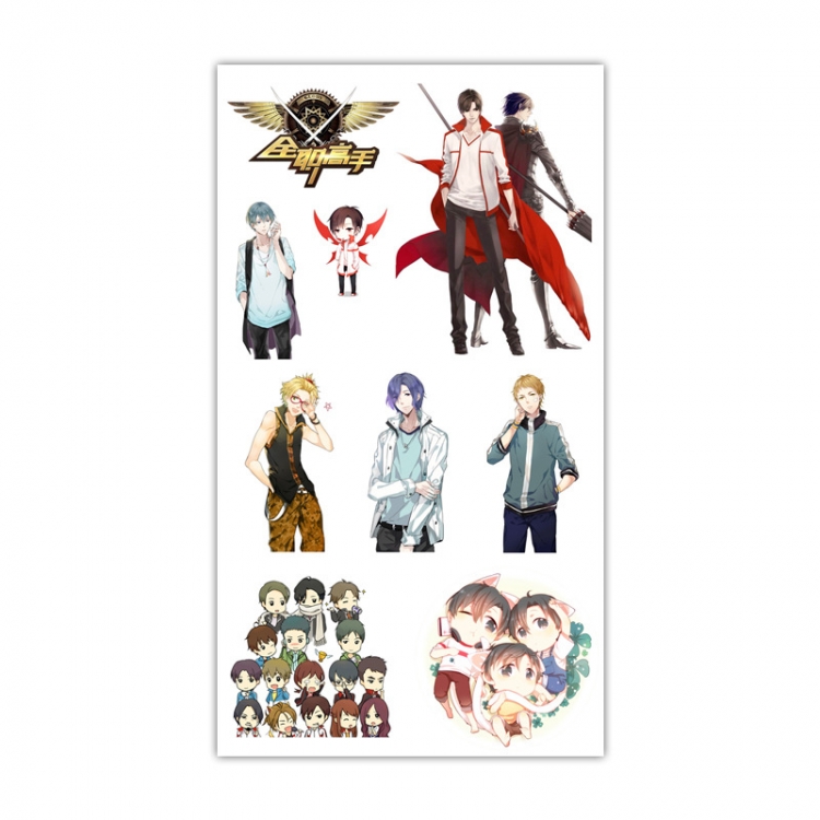 The King’s Avatar Anime Mini Tattoo Stickers Personality Stickers 10.6X6.1CM 100 pieces from the batch