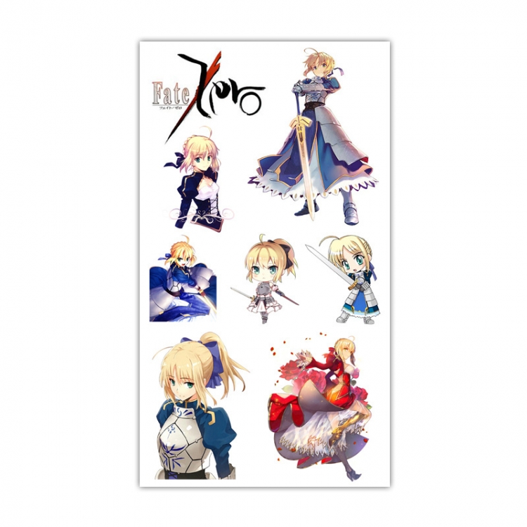 Fate stay night Anime Mini Tattoo Stickers Personality Stickers 10.6X6.1CM 100 pieces from the batch