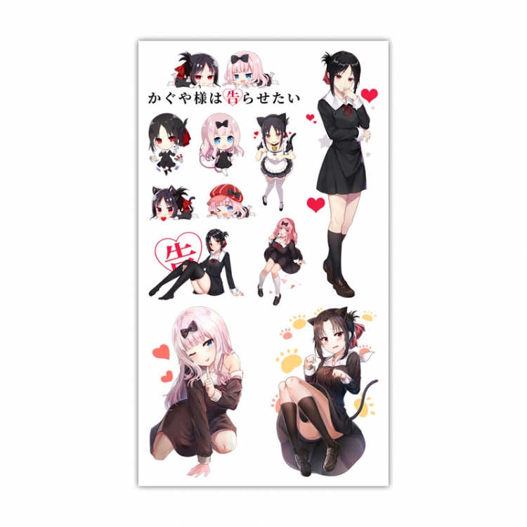 Kaguya-sama: Love Is War  Anime Mini Tattoo Stickers Personality Stickers 10.6X6.1CM 100 pieces from the batch