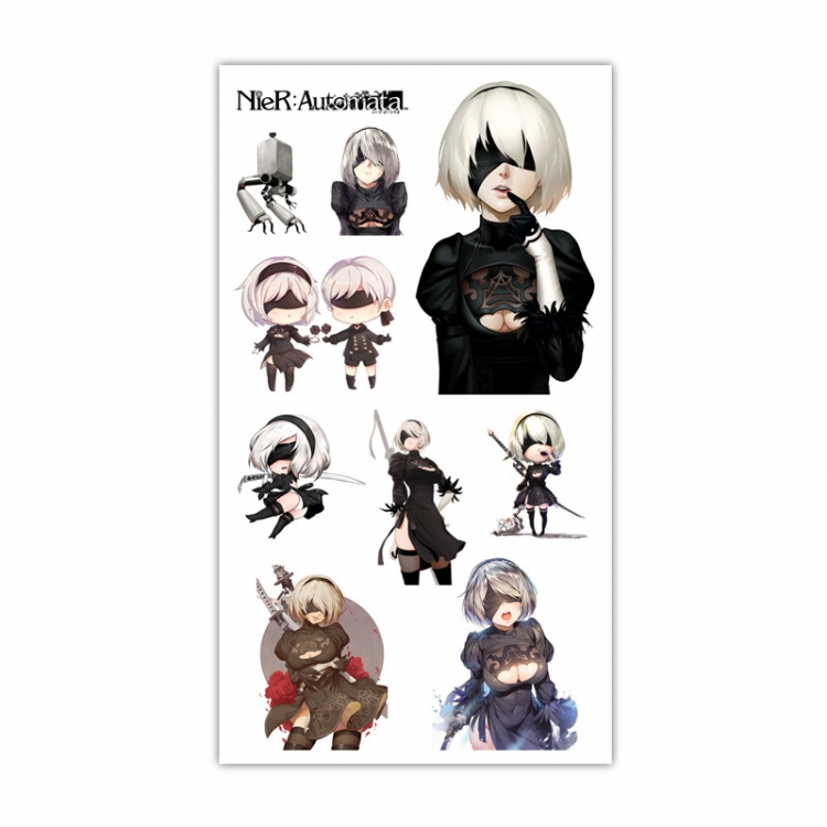 Nier:Automata Anime Mini Tattoo Stickers Personality Stickers 10.6X6.1CM 100 pieces from the batch