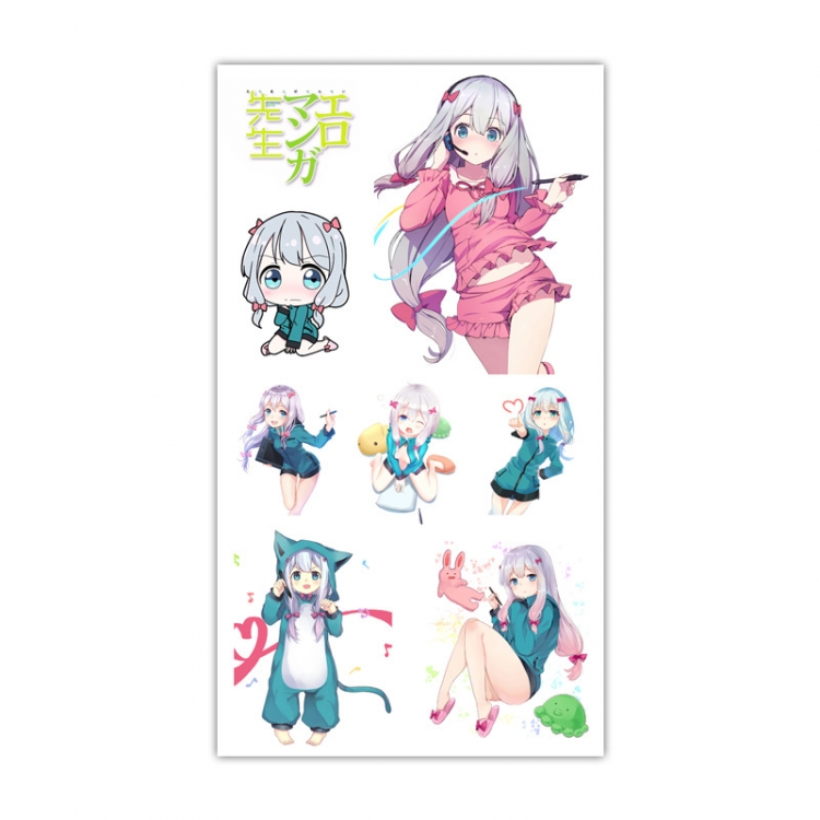 Teacher Huang Man Anime Mini Tattoo Stickers Personality Stickers 10.6X6.1CM 100 pieces from the batch