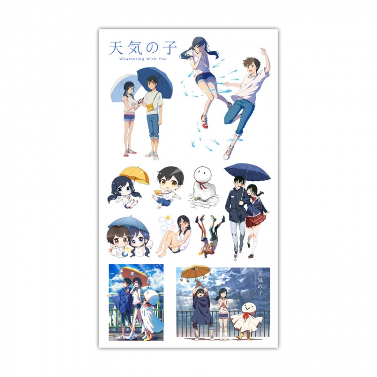 Weathering with you Anime Mini Tattoo Stickers Personality Stickers 10.6X6.1CM 100 pieces from the batch