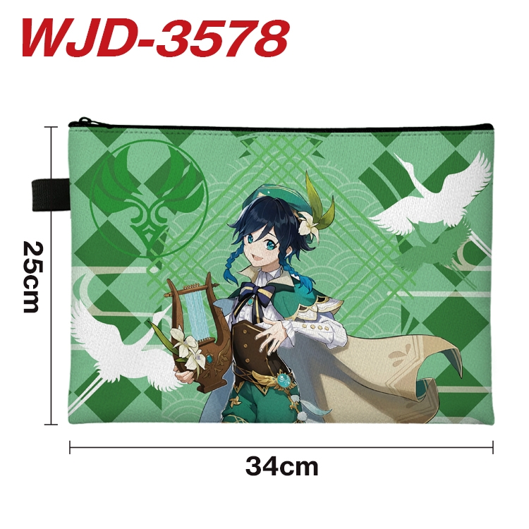 Genshin Impact Anime Peripheral Full Color A4 File Bag 34x25cm WJD-3578