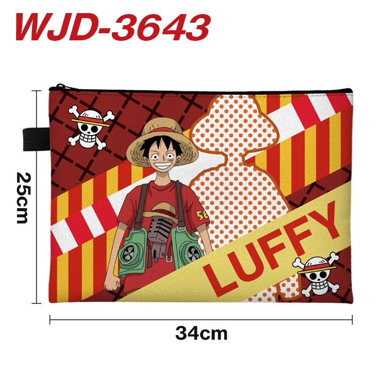 One Piece Anime Peripheral Full Color A4 File Bag 34x25cm WJD-3643