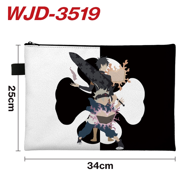 Black Clover Anime Peripheral Full Color A4 File Bag 34x25cm WJD-3519