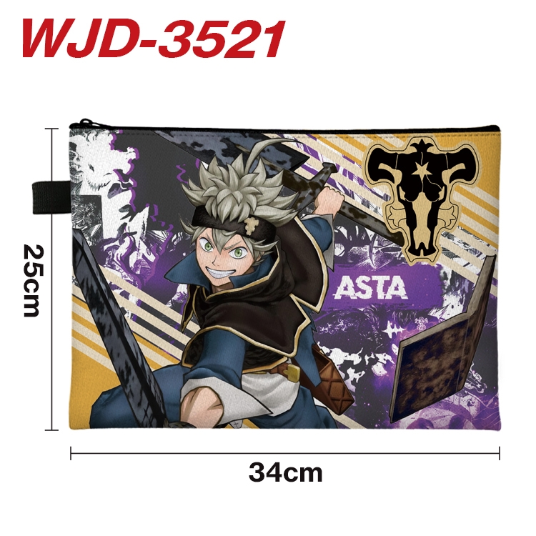 Black Clover Anime Peripheral Full Color A4 File Bag 34x25cm WJD-3521