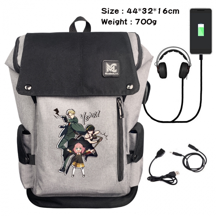 SPY×FAMILY  Anime Anti-theft Canvas Bucket Backpack School Bag 44X32X16CM