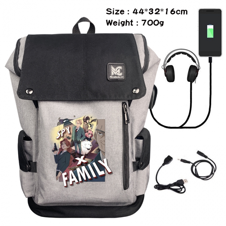 SPY×FAMILY  Anime Anti-theft Canvas Bucket Backpack School Bag 44X32X16CM