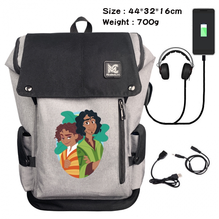 full house of magic Anime Anti-theft Canvas Bucket Backpack School Bag 44X32X16CM