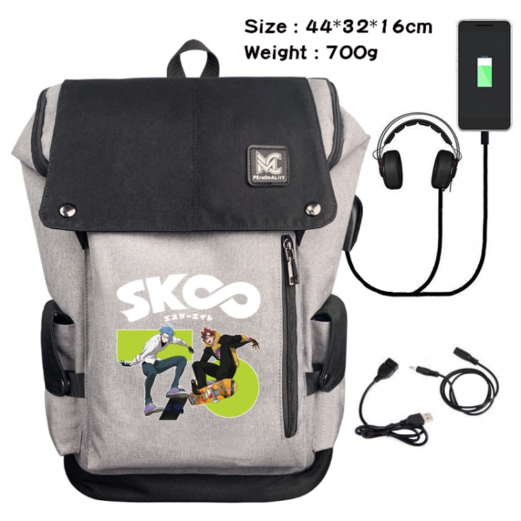 SK∞ Anime Anti-theft Canvas Bucket Backpack School Bag 44X32X16CM