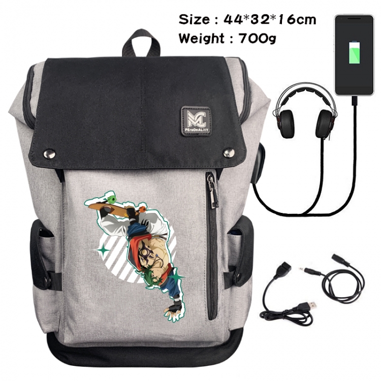 SK∞ Anime Anti-theft Canvas Bucket Backpack School Bag 44X32X16CM