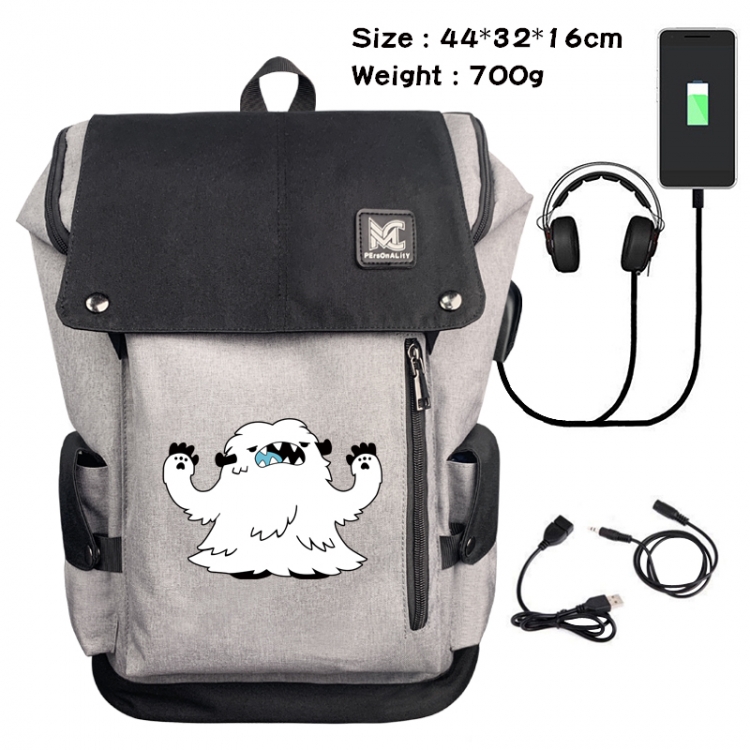 SK∞ Anime Anti-theft Canvas Bucket Backpack School Bag 44X32X16CM