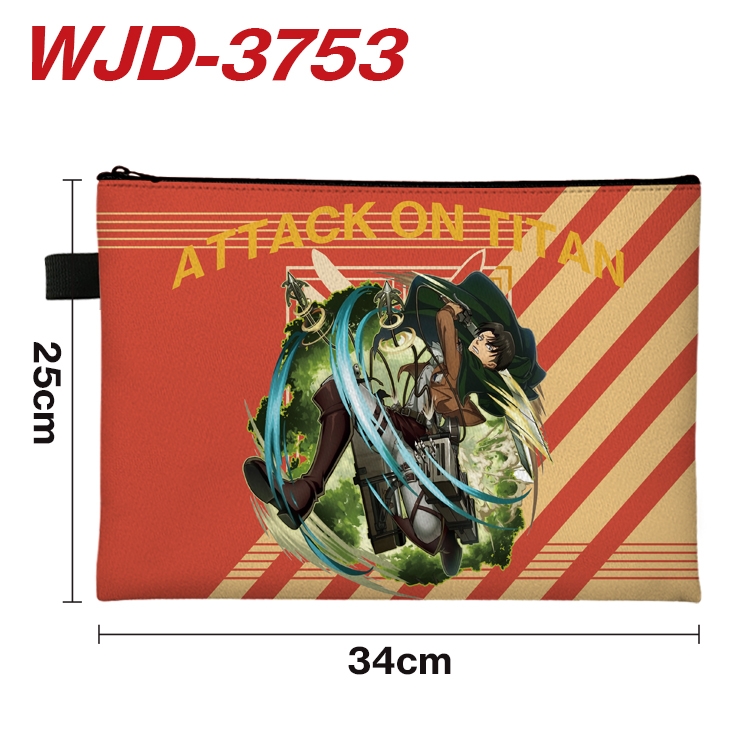 Shingeki no Kyojin Anime Peripheral Full Color A4 File Bag 34x25cm WJD-3753