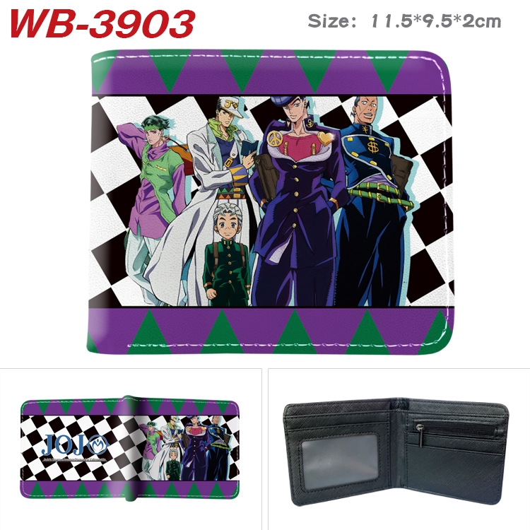 JoJos Bizarre Adventure Anime color book two-fold leather wallet 11.5X9.5X2CM  WB-3903A