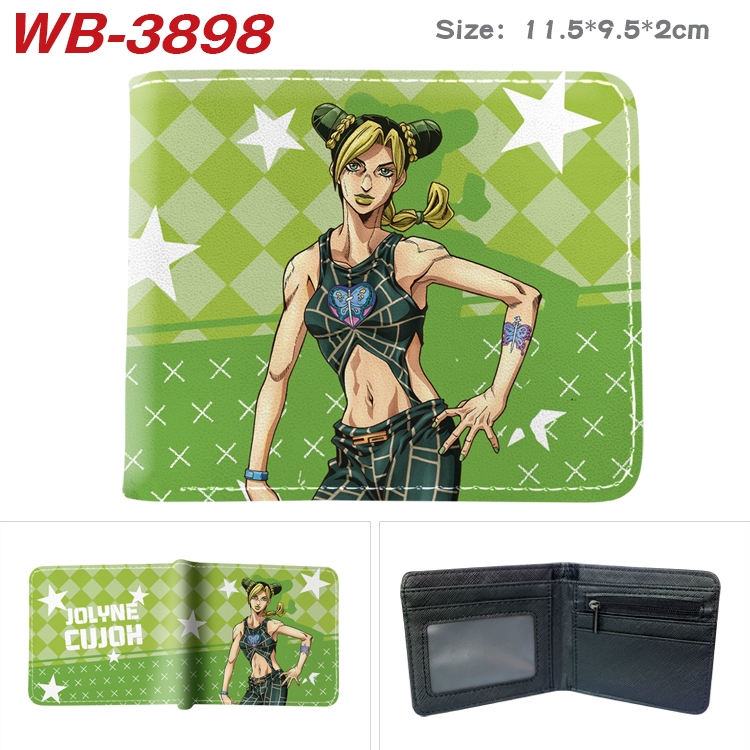 JoJos Bizarre Adventure Anime color book two-fold leather wallet 11.5X9.5X2CM WB-3898A