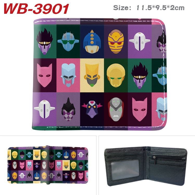 JoJos Bizarre Adventure Anime color book two-fold leather wallet 11.5X9.5X2CM  WB-3901A
