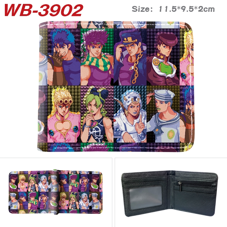 JoJos Bizarre Adventure Anime color book two-fold leather wallet 11.5X9.5X2CM  WB-3902A