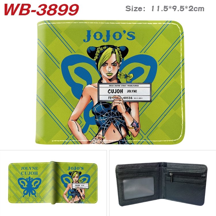 JoJos Bizarre Adventure Anime color book two-fold leather wallet 11.5X9.5X2CM  WB-3899A