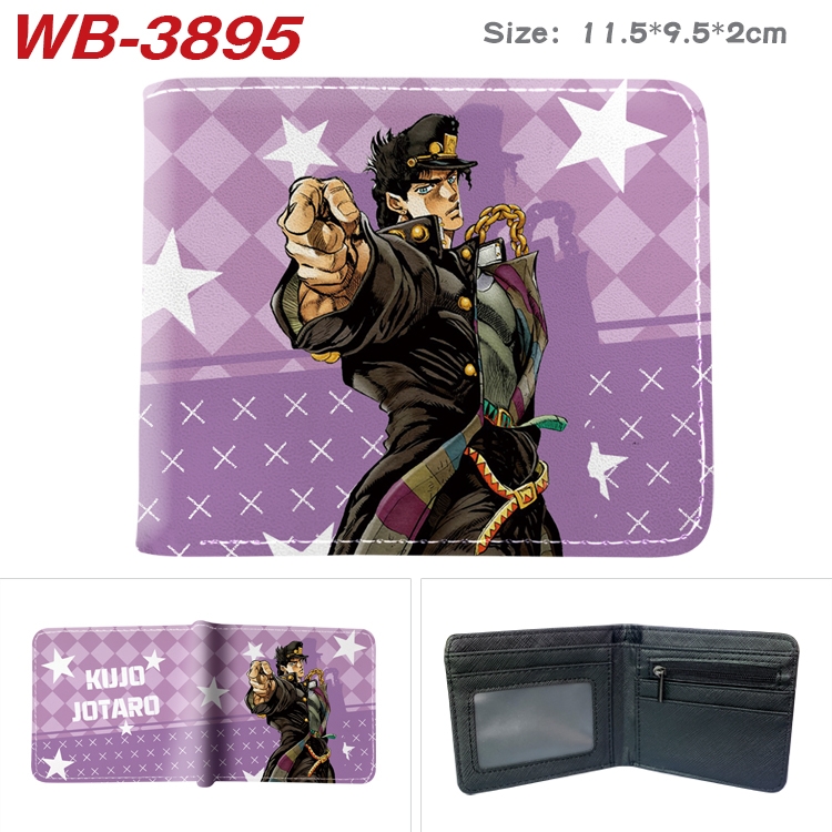 JoJos Bizarre Adventure Anime color book two-fold leather wallet 11.5X9.5X2CM   WB-3895A