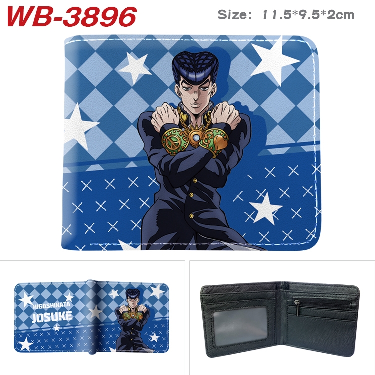 JoJos Bizarre Adventure Anime color book two-fold leather wallet 11.5X9.5X2CM  WB-3896A