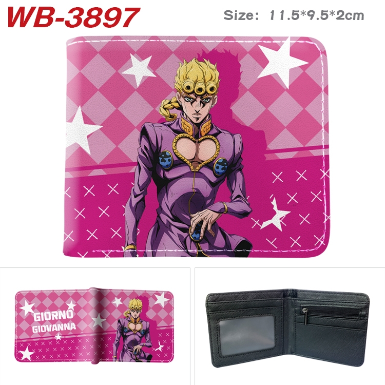 JoJos Bizarre Adventure Anime color book two-fold leather wallet 11.5X9.5X2CM  WB-3897A