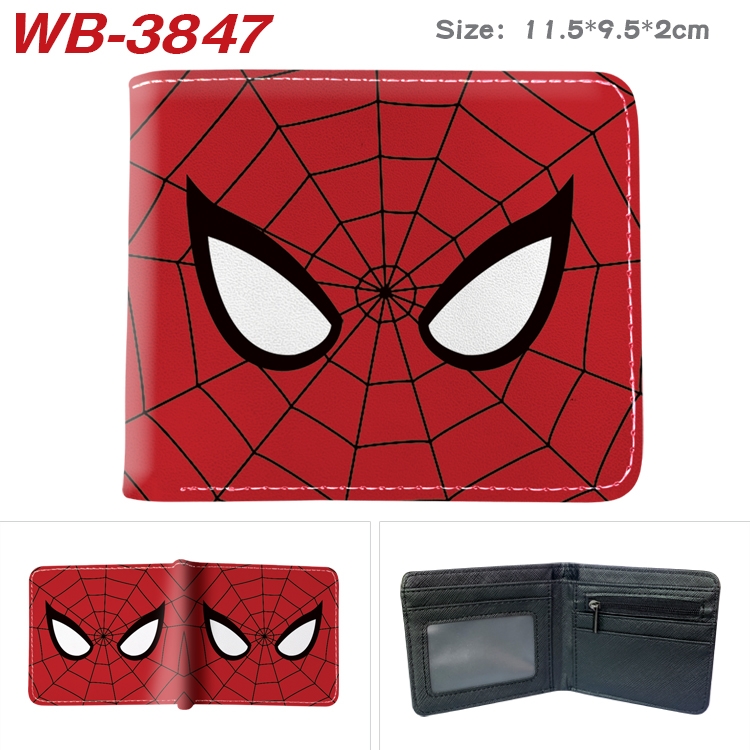 Super hero Anime color book two-fold leather wallet 11.5X9.5X2CM WB-3847A