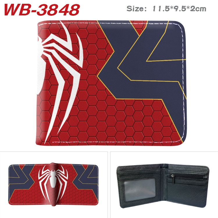 Super hero Anime color book two-fold leather wallet 11.5X9.5X2CM WB-3848A