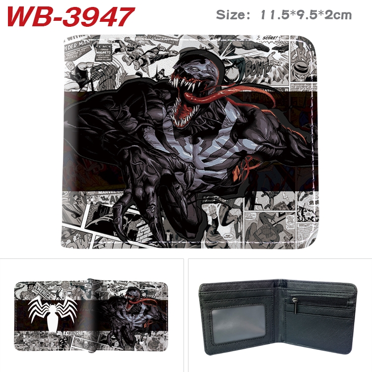 Super hero Anime color book two-fold leather wallet 11.5X9.5X2CM WB-3947A