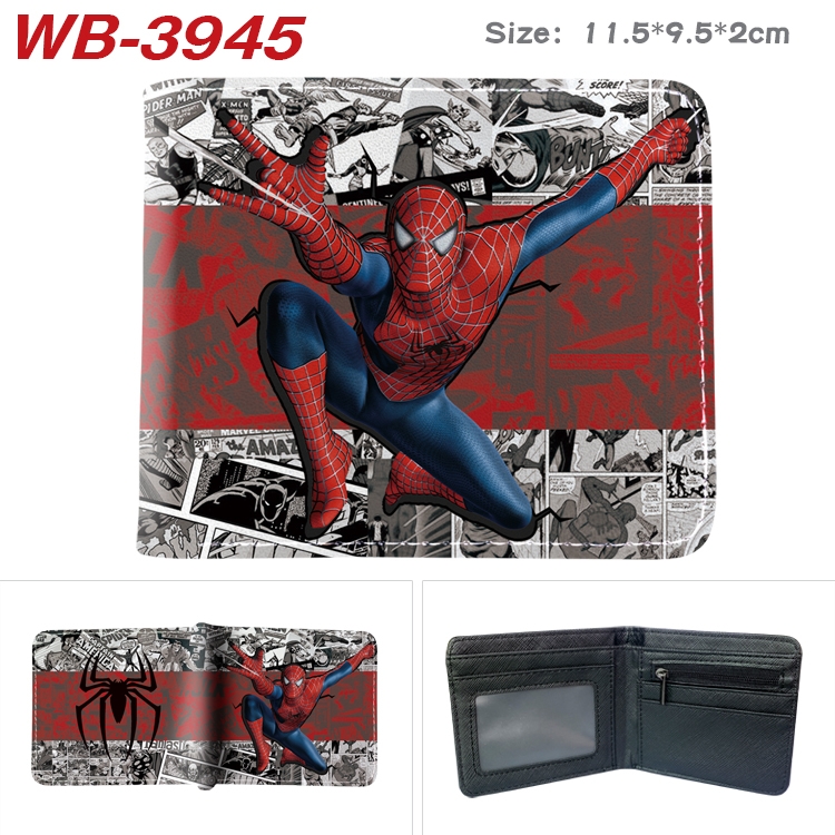 Super hero Anime color book two-fold leather wallet 11.5X9.5X2CM WB-3945A
